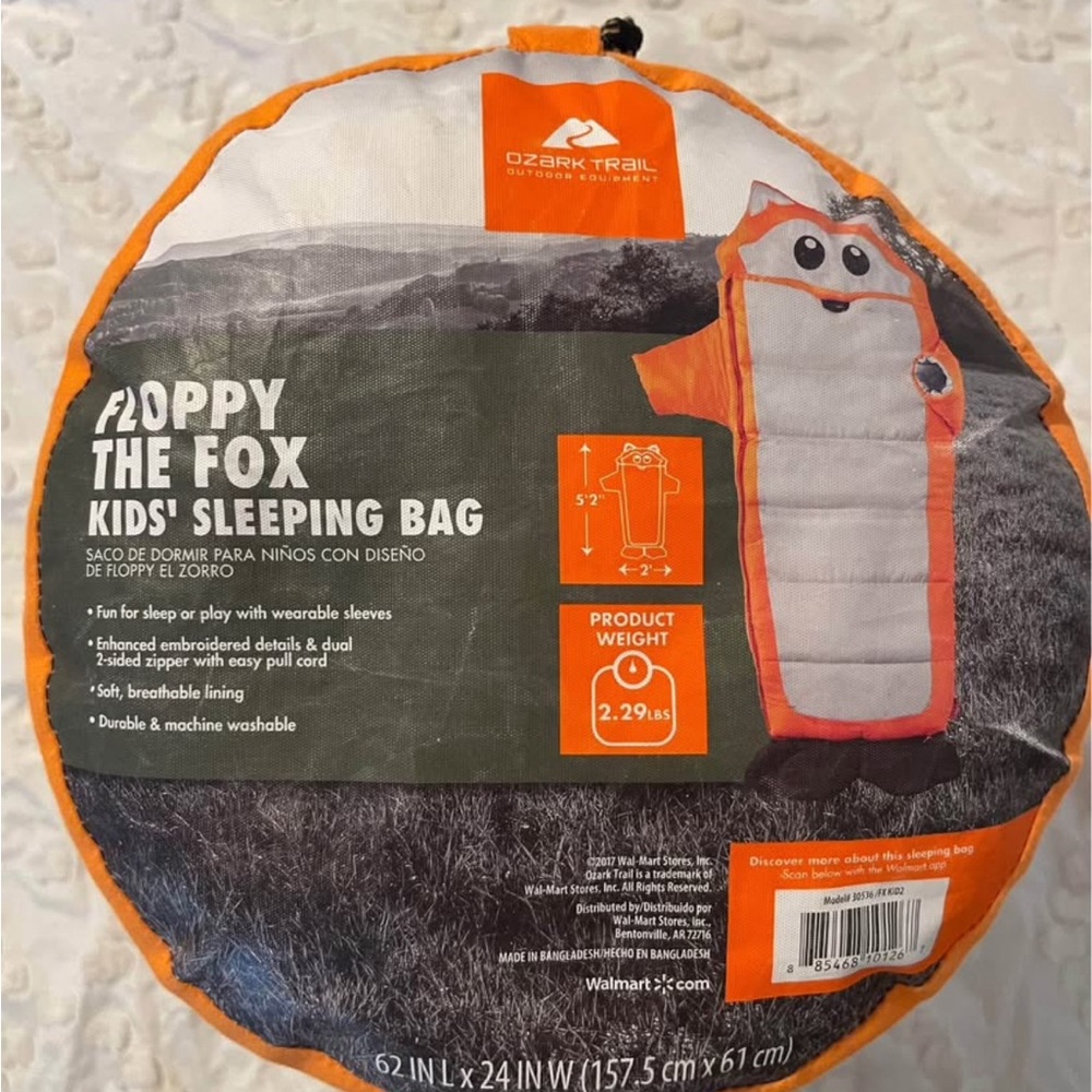Ozark Trail Kids' Sleeping Bag with Fox Design